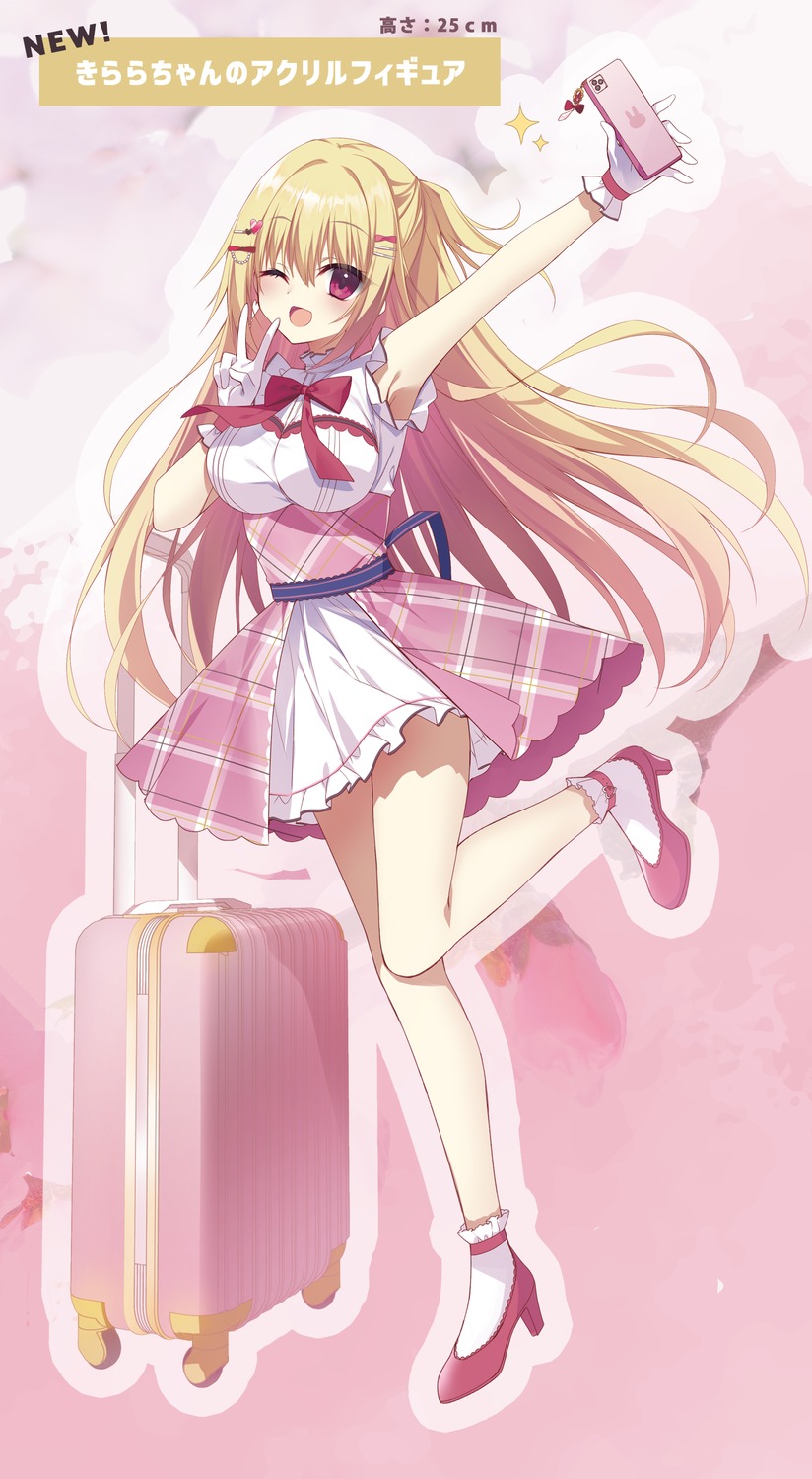 dress, heels, matsumiya_kiseri, selfie, skirt_lift, tsukihana_kirara