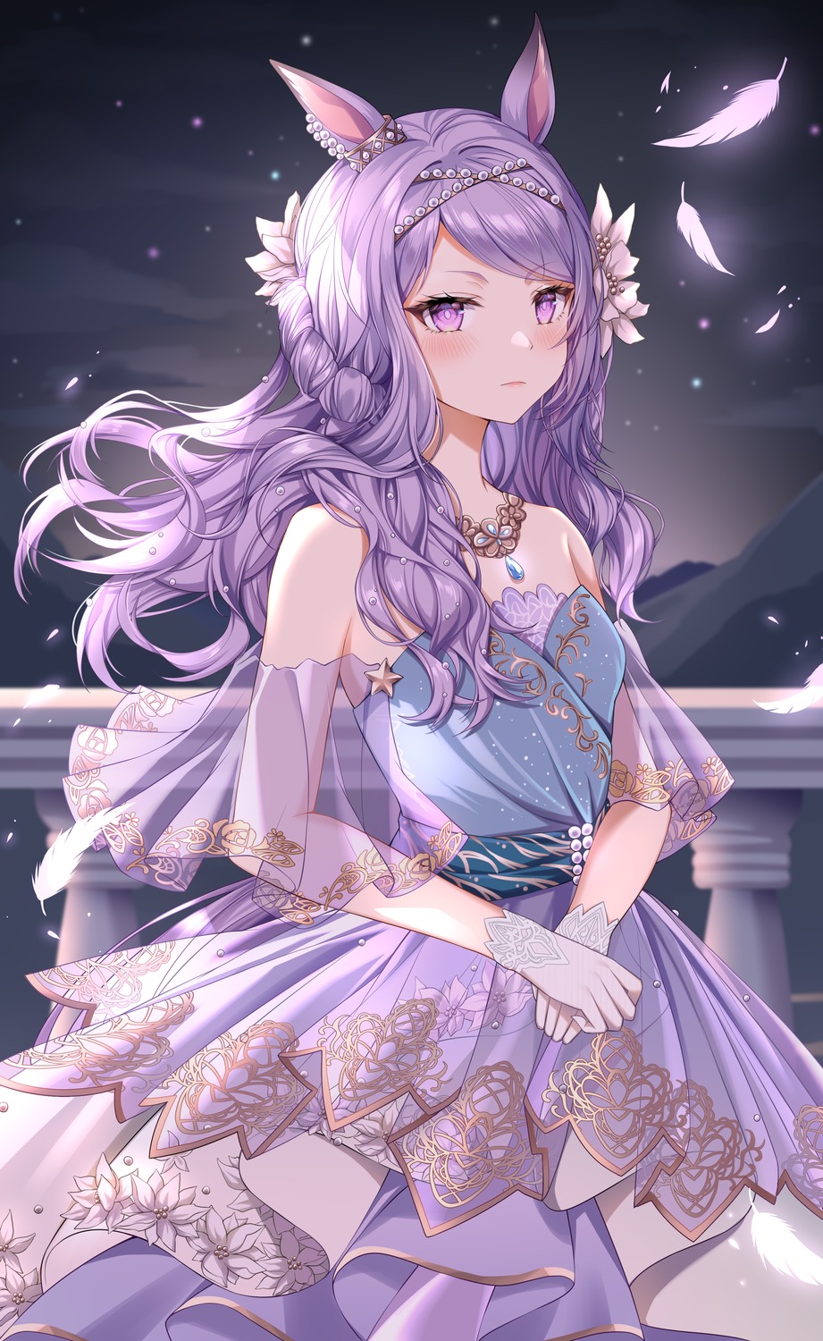 animal_ears, dress, mejiro_mcqueen_(umamusume), no_bra, sachiko_nya, see_through, tail, uma_musume_pretty_derby