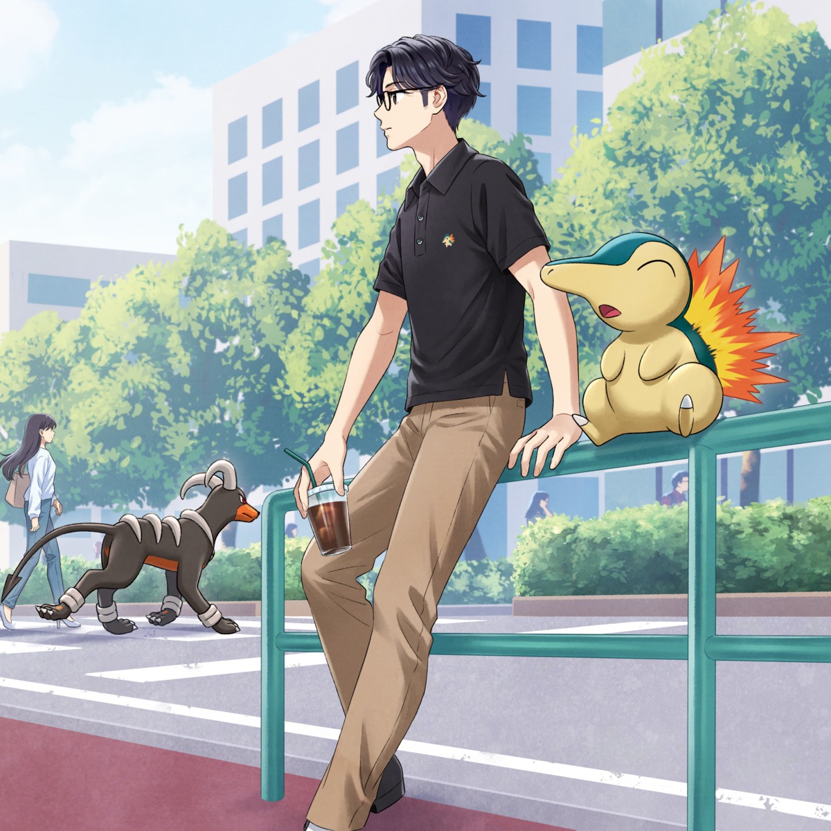 cyndaquil, heels, houndoom, megane, morikura_en, pokemon