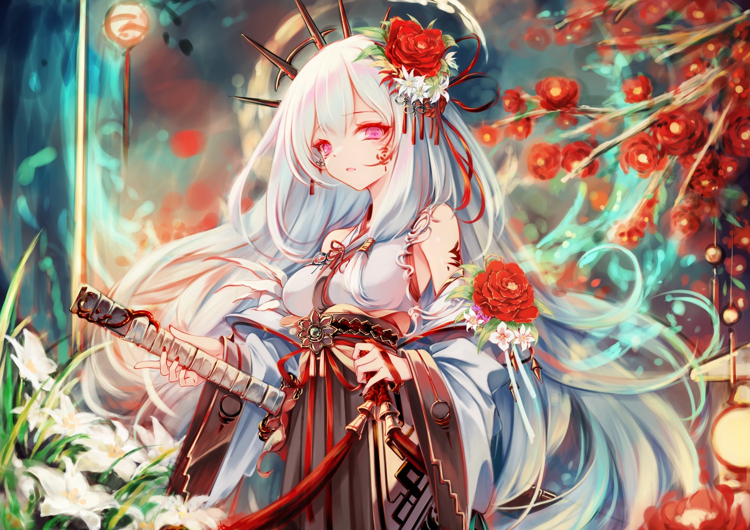 japanese_clothes, seelehan, sword, tattoo