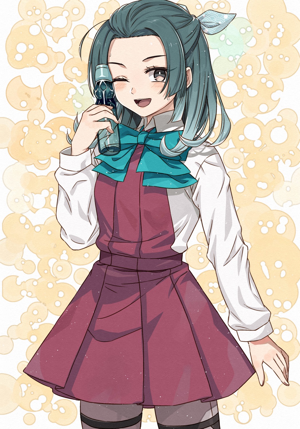 garter, kanmiya_shinobu, kantai_collection, pantyhose, seifuku, suzunami_(kancolle)