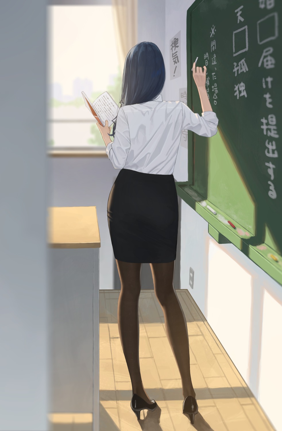 ass, business_suit, hara_kenshi, heels, kimishima_touka, pantyhose