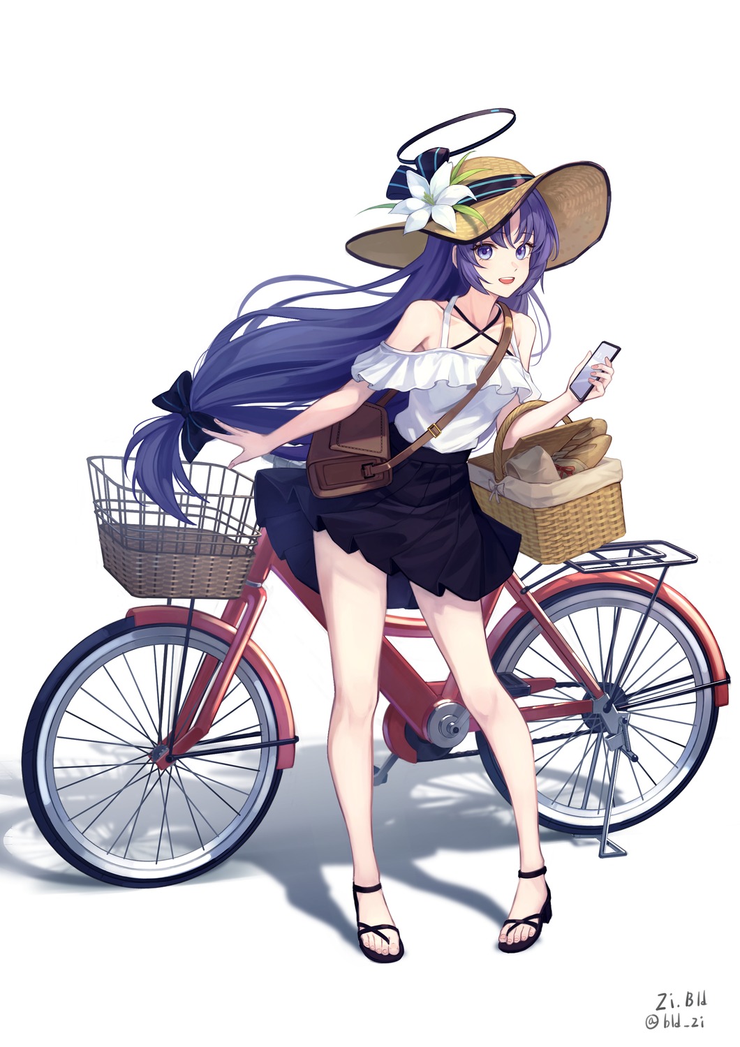 bld_zi, blue_archive, halo, hayase_yuuka, heels