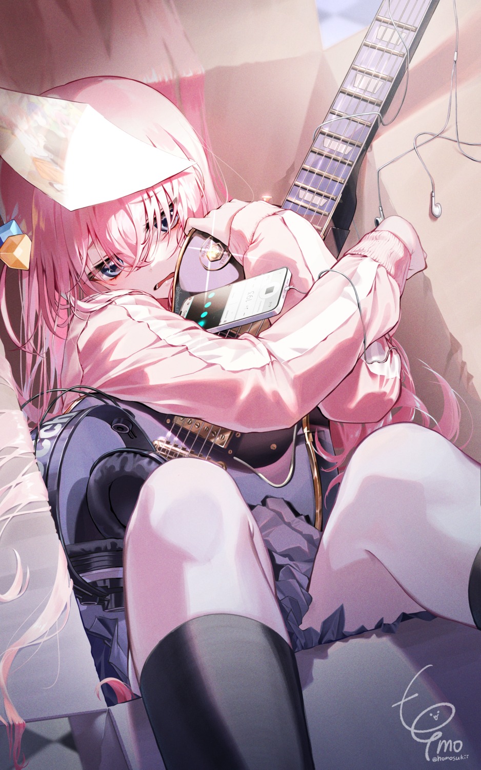 bocchi_the_rock!, fumo_(homosukii), gotou_hitori, guitar, gym_uniform, seifuku