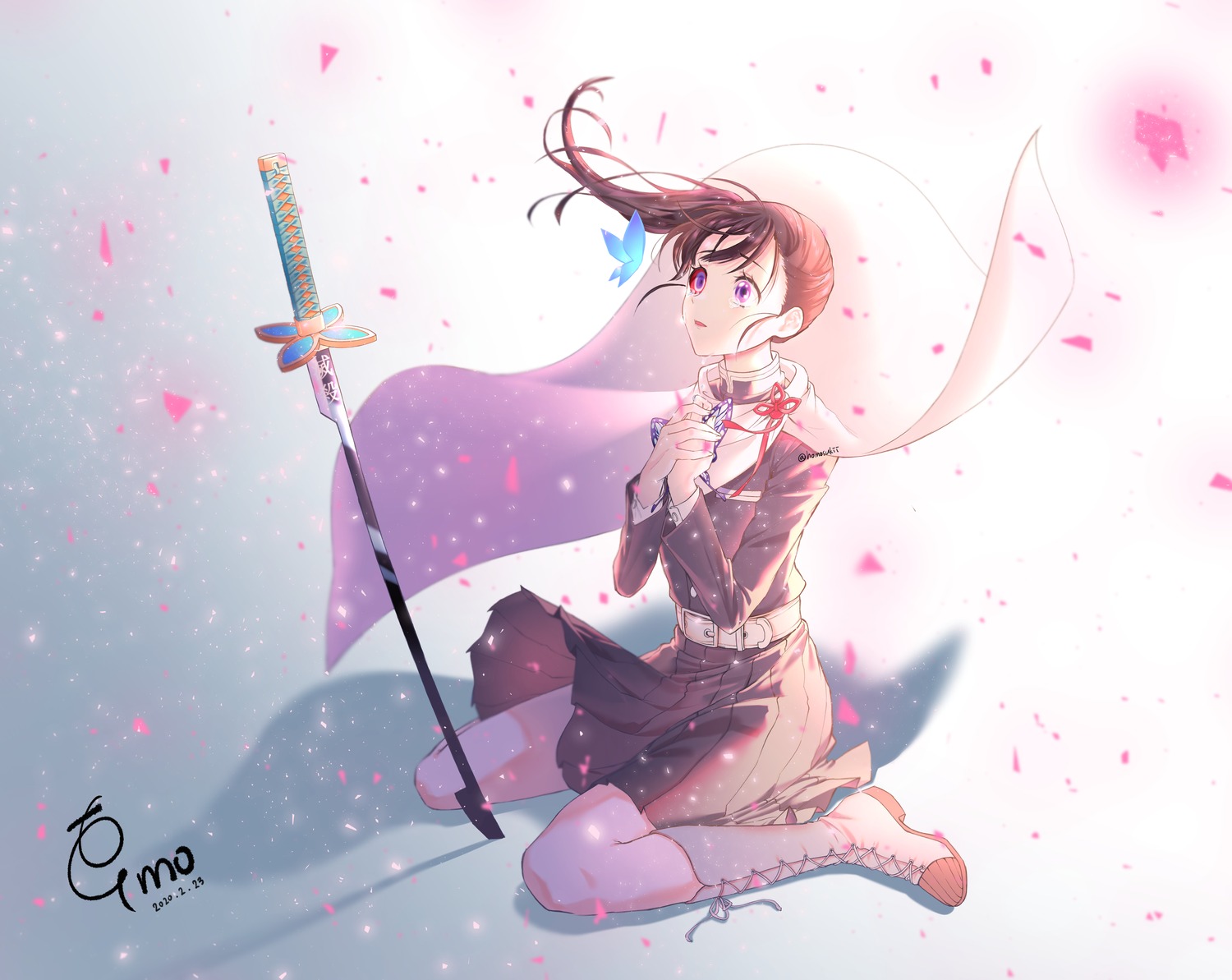fumo_(homosukii), kimetsu_no_yaiba, sword, tsuyuri_kanao, uniform