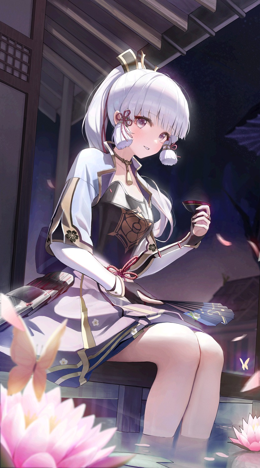 armor, fogeun, genshin_impact, japanese_clothes, kamisato_ayaka, wet