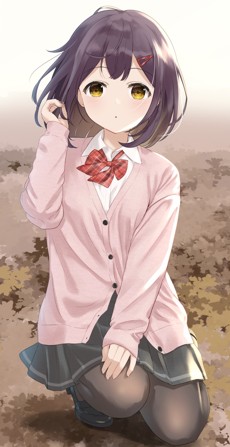 pantyhose, seifuku, sweater, yuzuki_ame