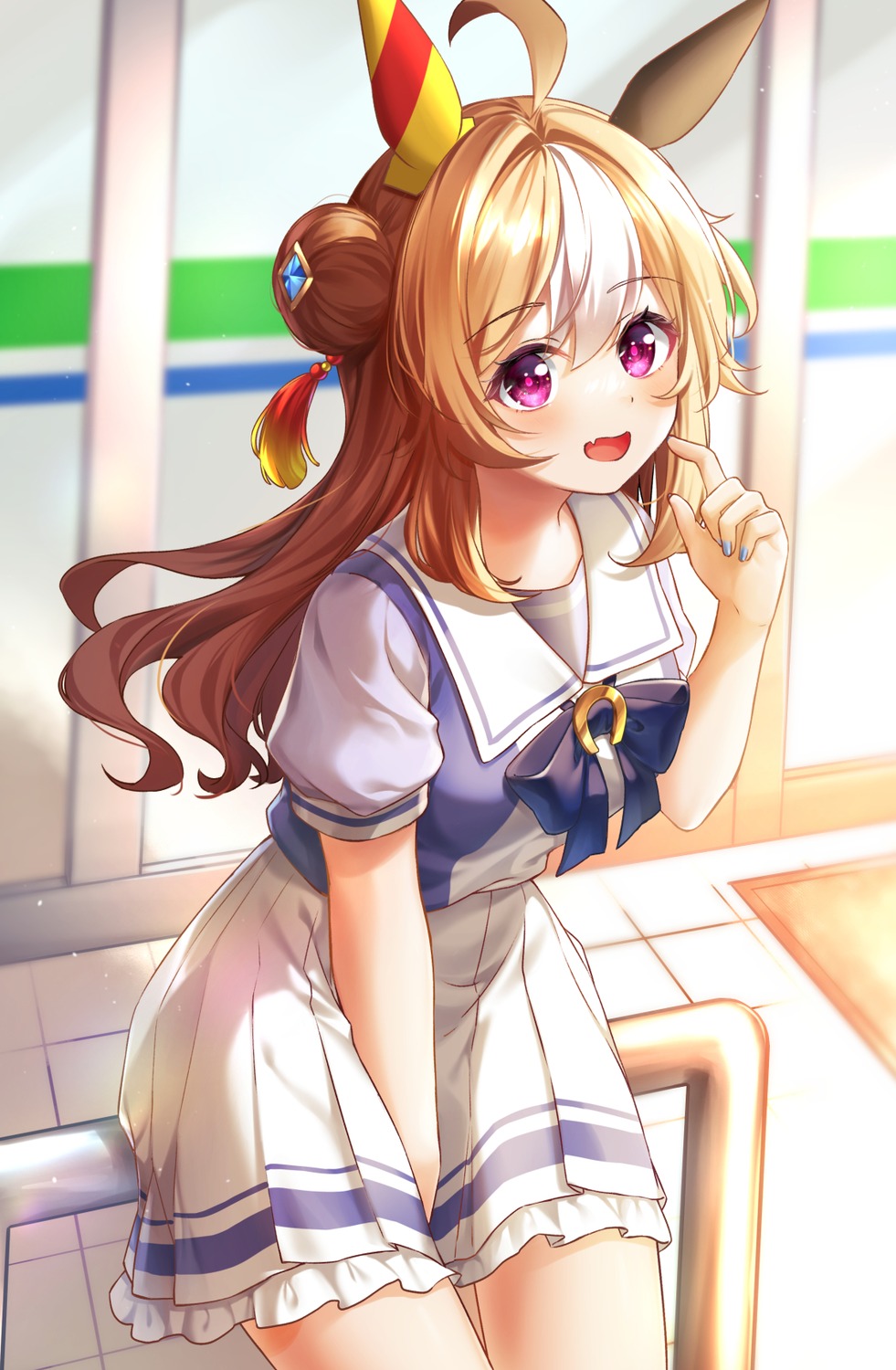 animal_ears, copano_rickey_(umamusume), rukinya_(nyanko_mogumogu), seifuku, uma_musume_pretty_derby