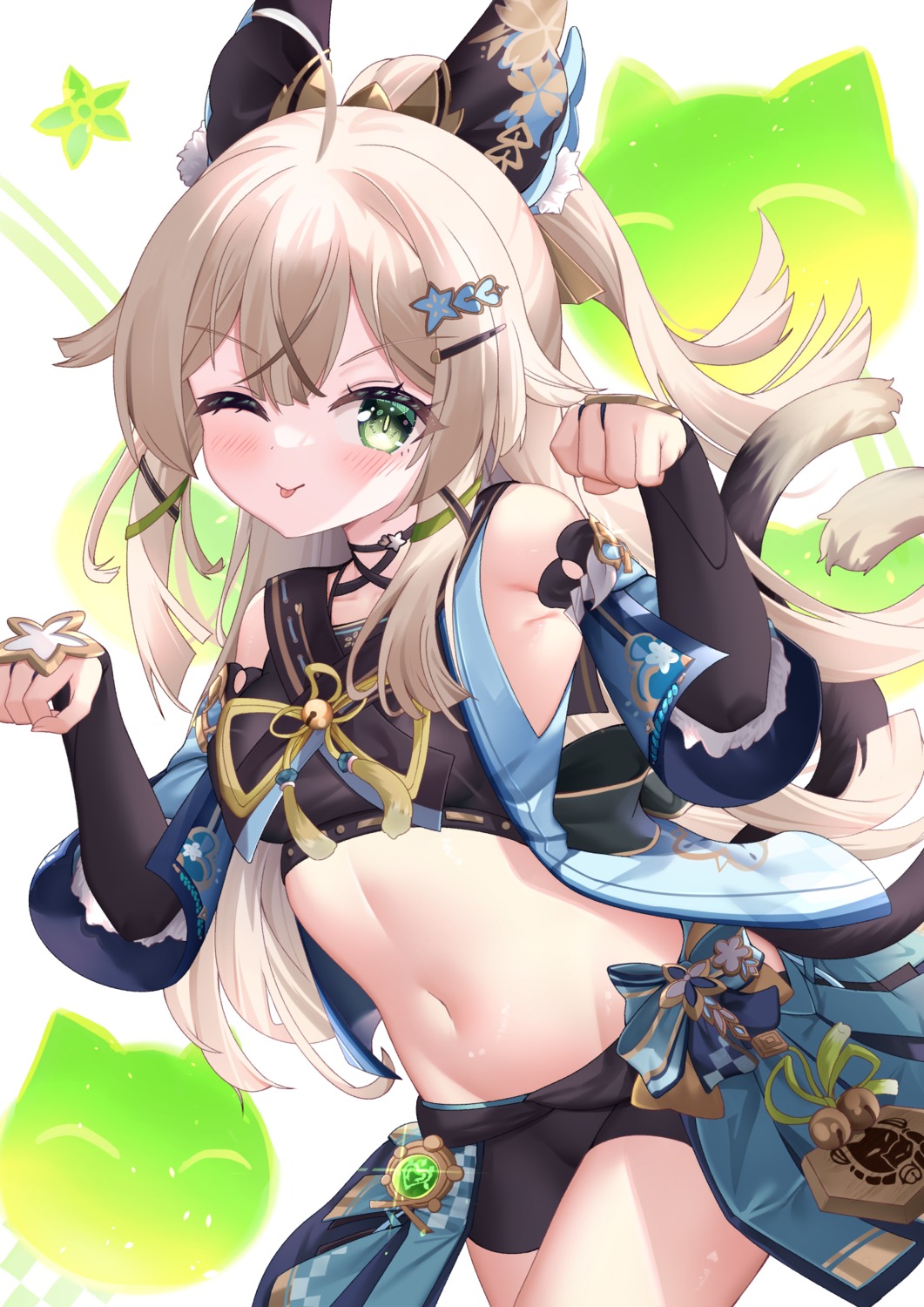 animal_ears, genshin_impact, hiyada_yuu, kirara_(genshin_impact), nekomimi, tail