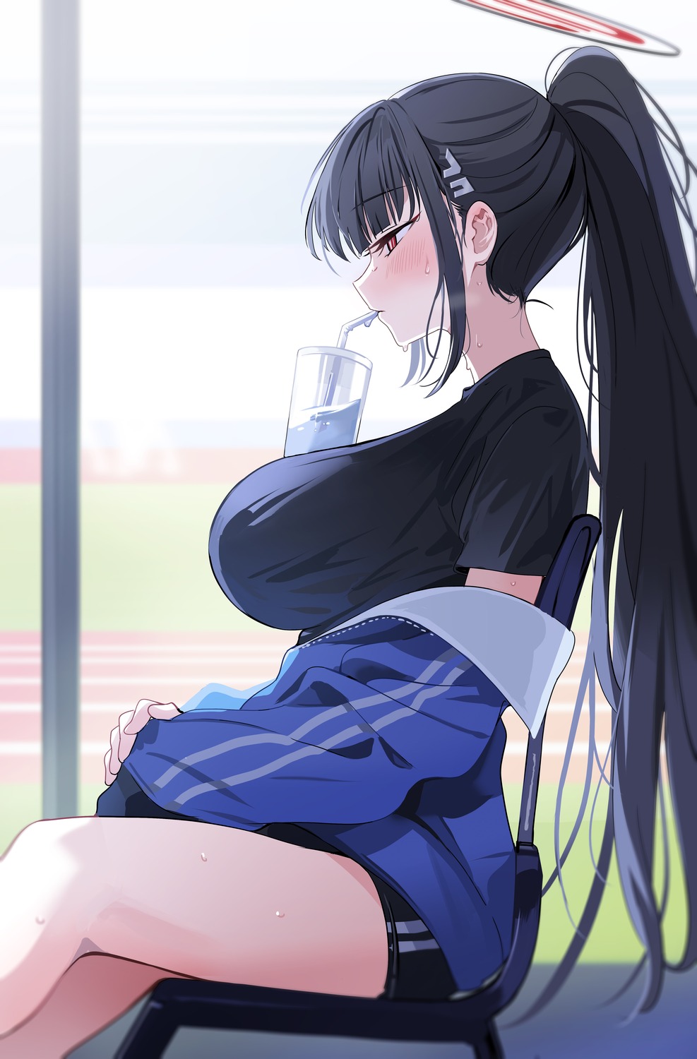 blue_archive, buruma, gym_uniform, halo, tsukatsuki_rio, yuki_(asayuki101)