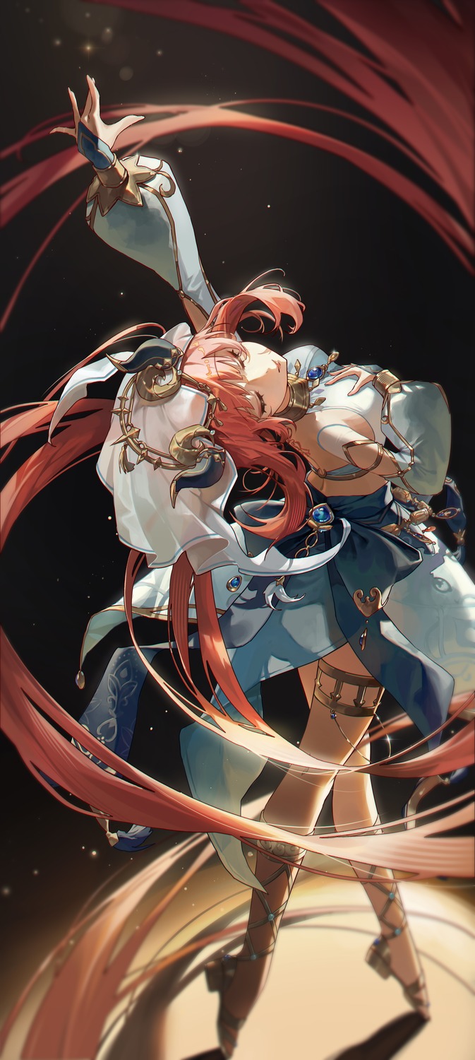 garter, genshin_impact, horns, nilou, rhtkd_(gosang)