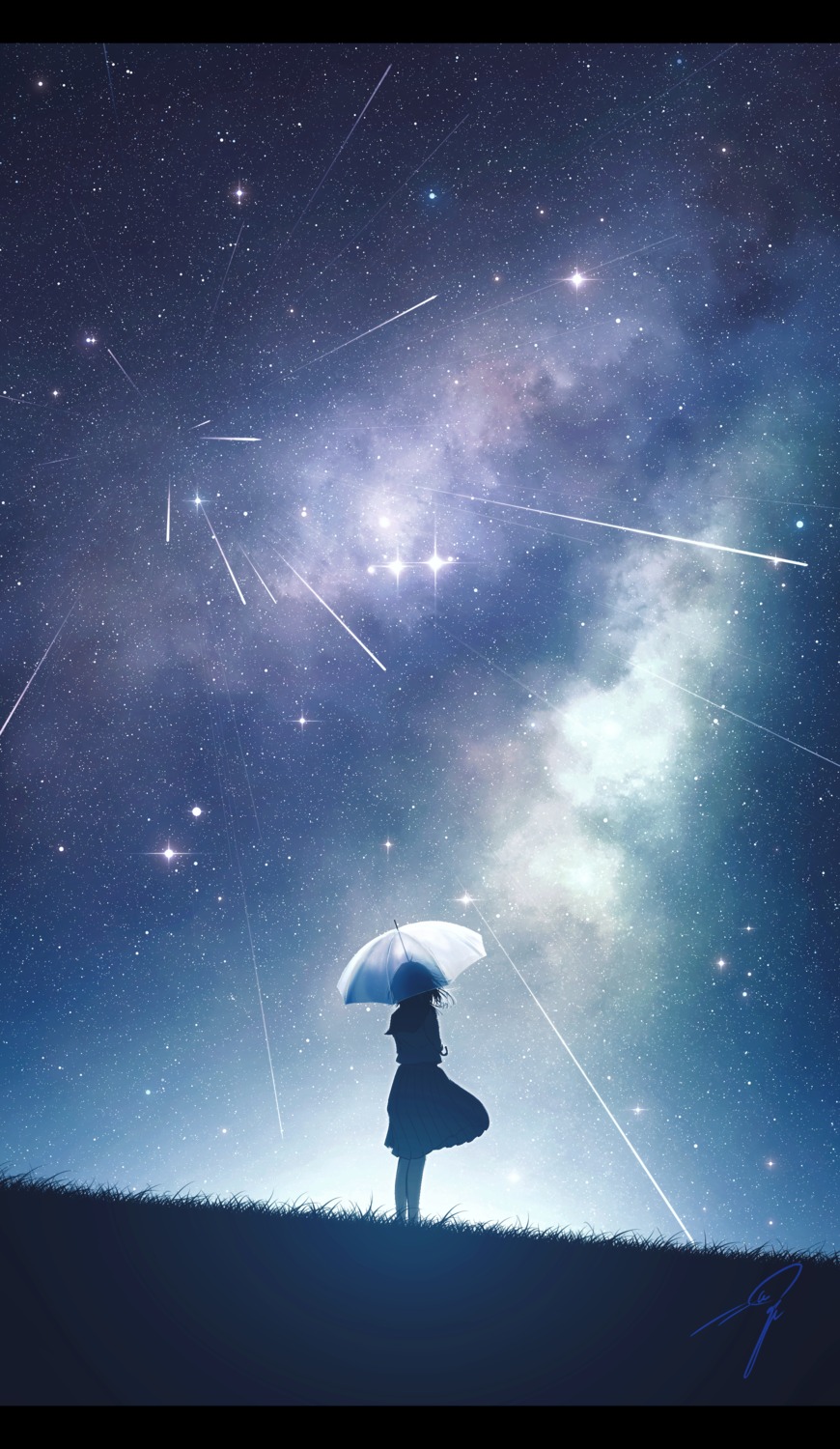 kijineko, landscape, seifuku, skirt_lift, umbrella