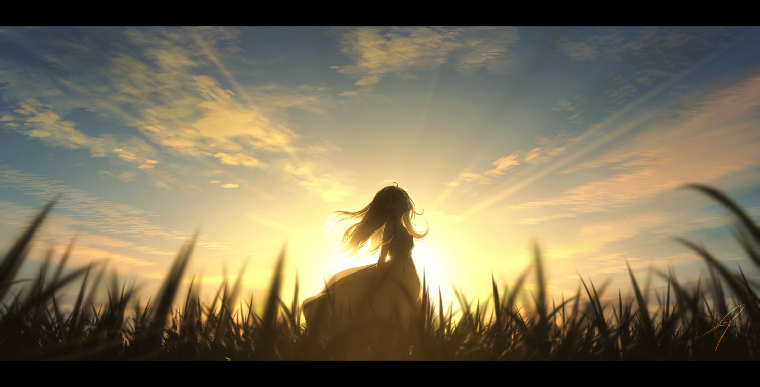 dress, kijineko, landscape
