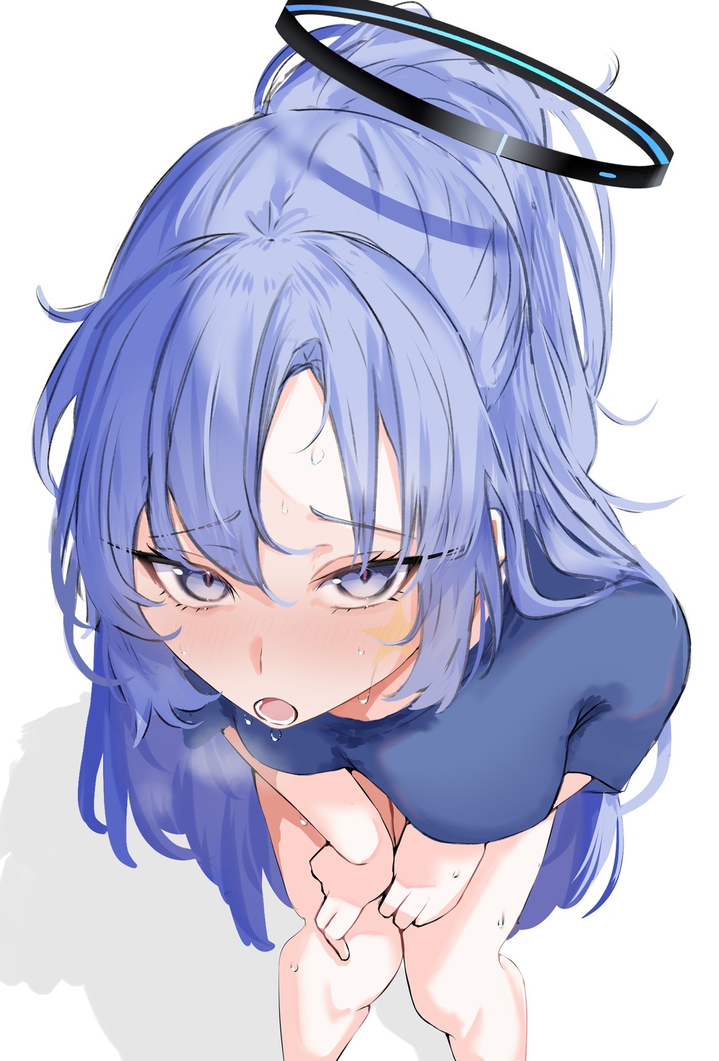 blue_archive, gym_uniform, halo, hayase_yuuka, showtime775, tattoo, wet