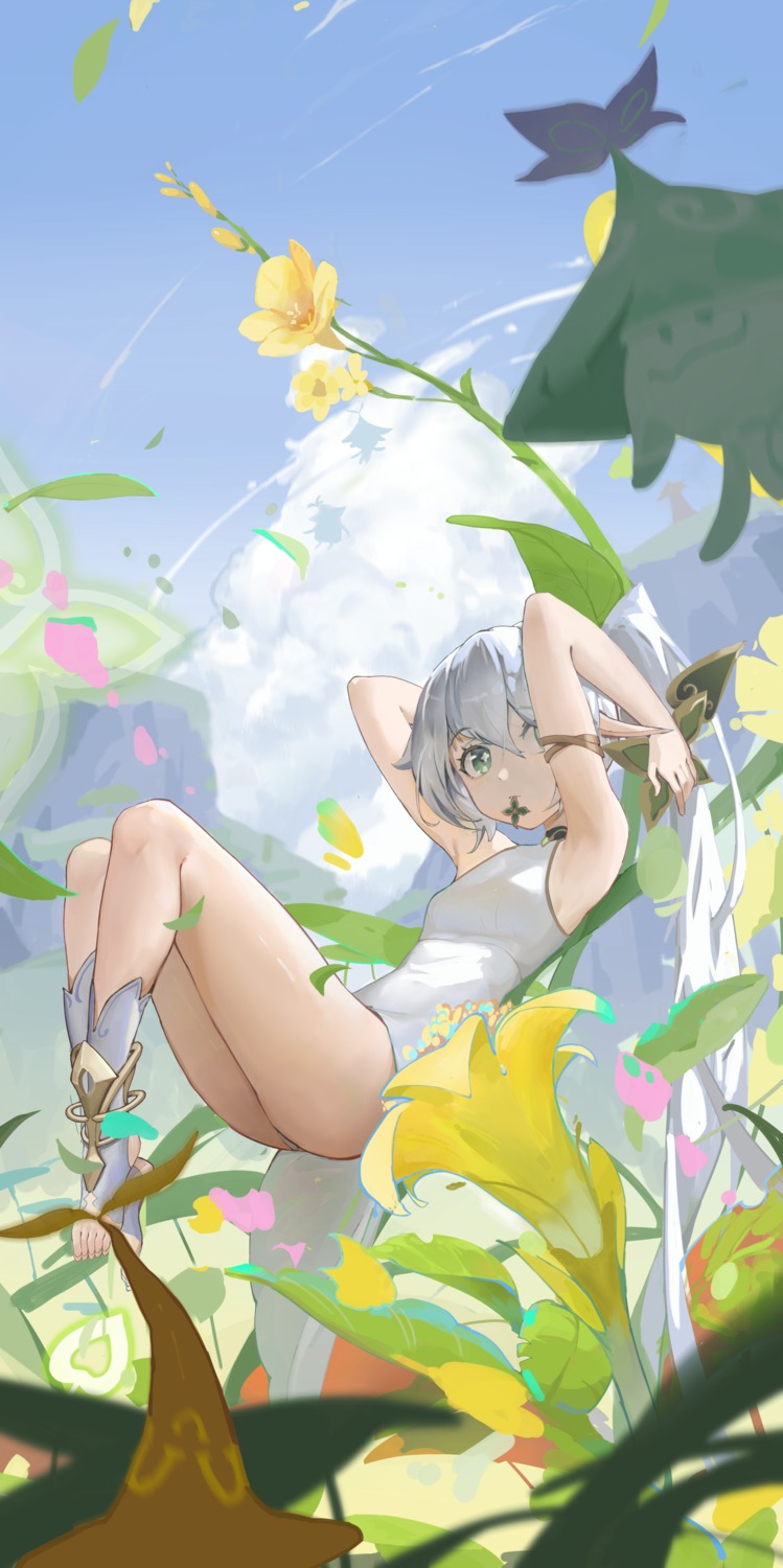 genshin_impact, leotard, nahida, pointy_ears, splitting0