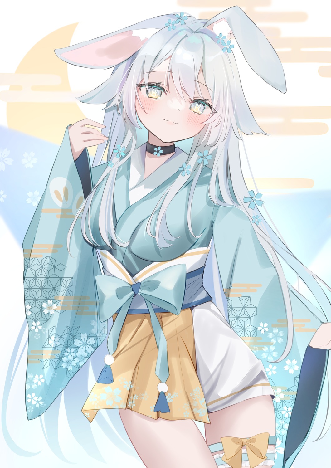 animal_ears, bunny_ears, garter, japanese_clothes, uyu