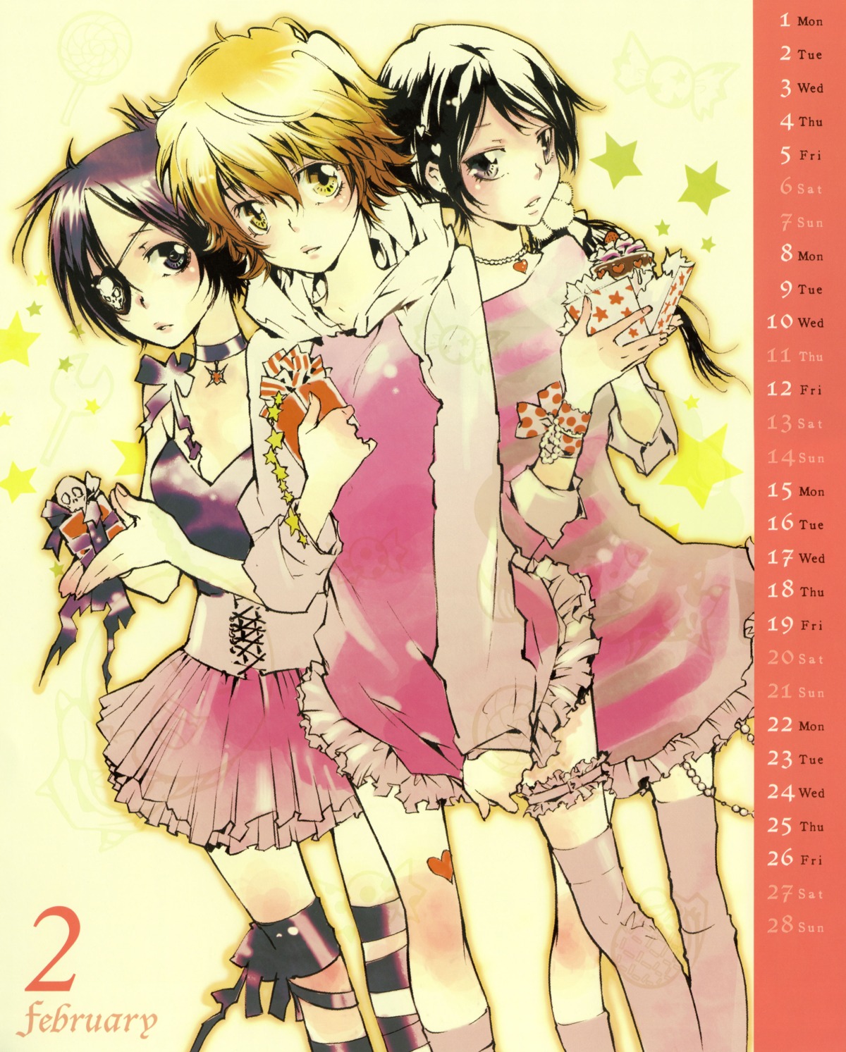 amano_akira, calendar, chrome_dokuro, katekyo_hitman_reborn!, miura_haru, sasagawa_kyoko