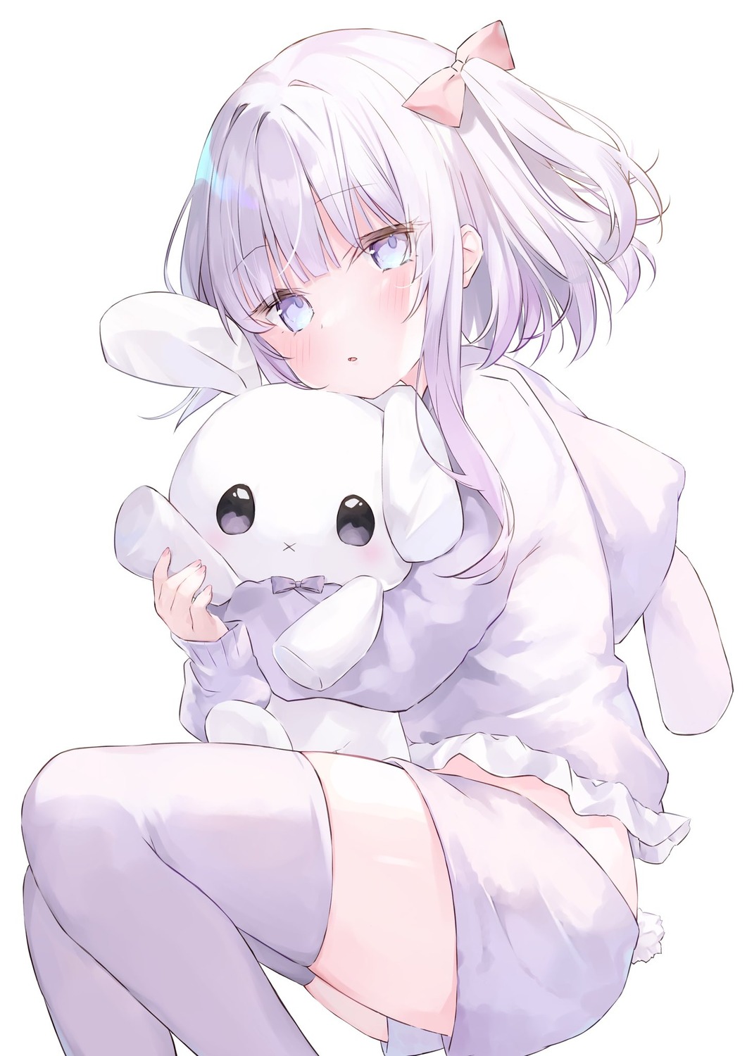 hakua, pajama, tail, thighhighs