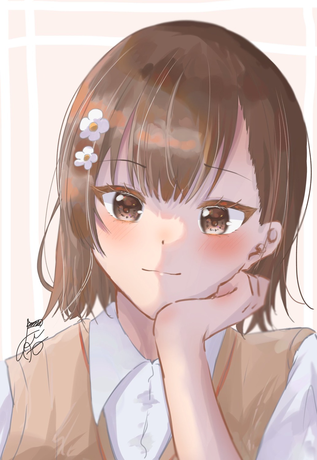 misaka_mikoto, seifuku, sketch, sweater, toaru_kagaku_no_railgun, toaru_majutsu_no_index, yato_a2