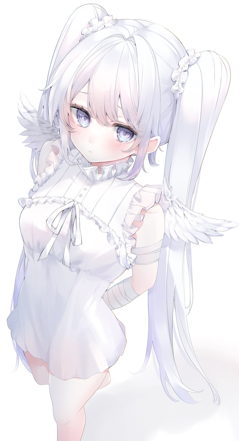 bandages, dress, wako_morino, wings