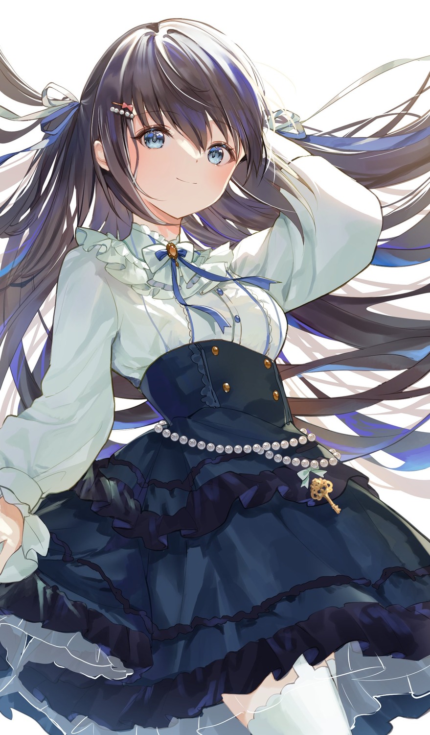 gothic_lolita, indie_virtual_youtuber, lolita_fashion, sawada_yuu, see_through, stockings, thighhighs, ume_(plumblossom)