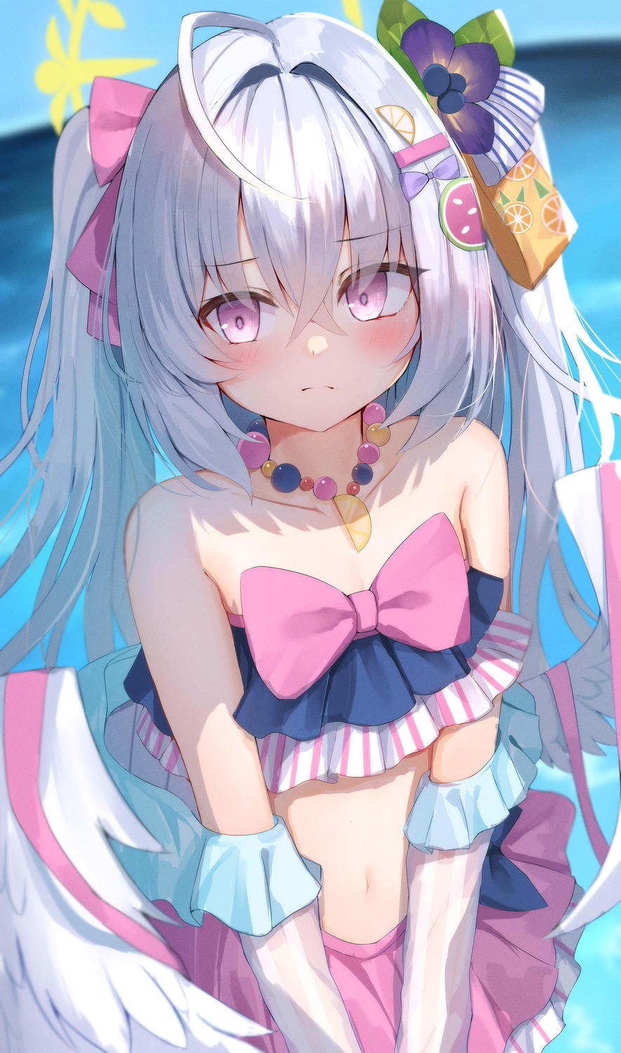 angel, bikini, blue_archive, nodoameyatou, shirasu_azusa, swimsuits, wings