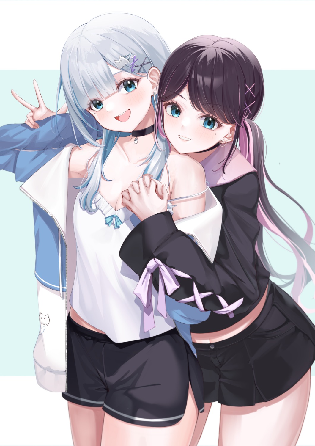 horo_27, kaga_nazuna, kaga_sumire, lingerie, lupinus_virtual_games, vspo!