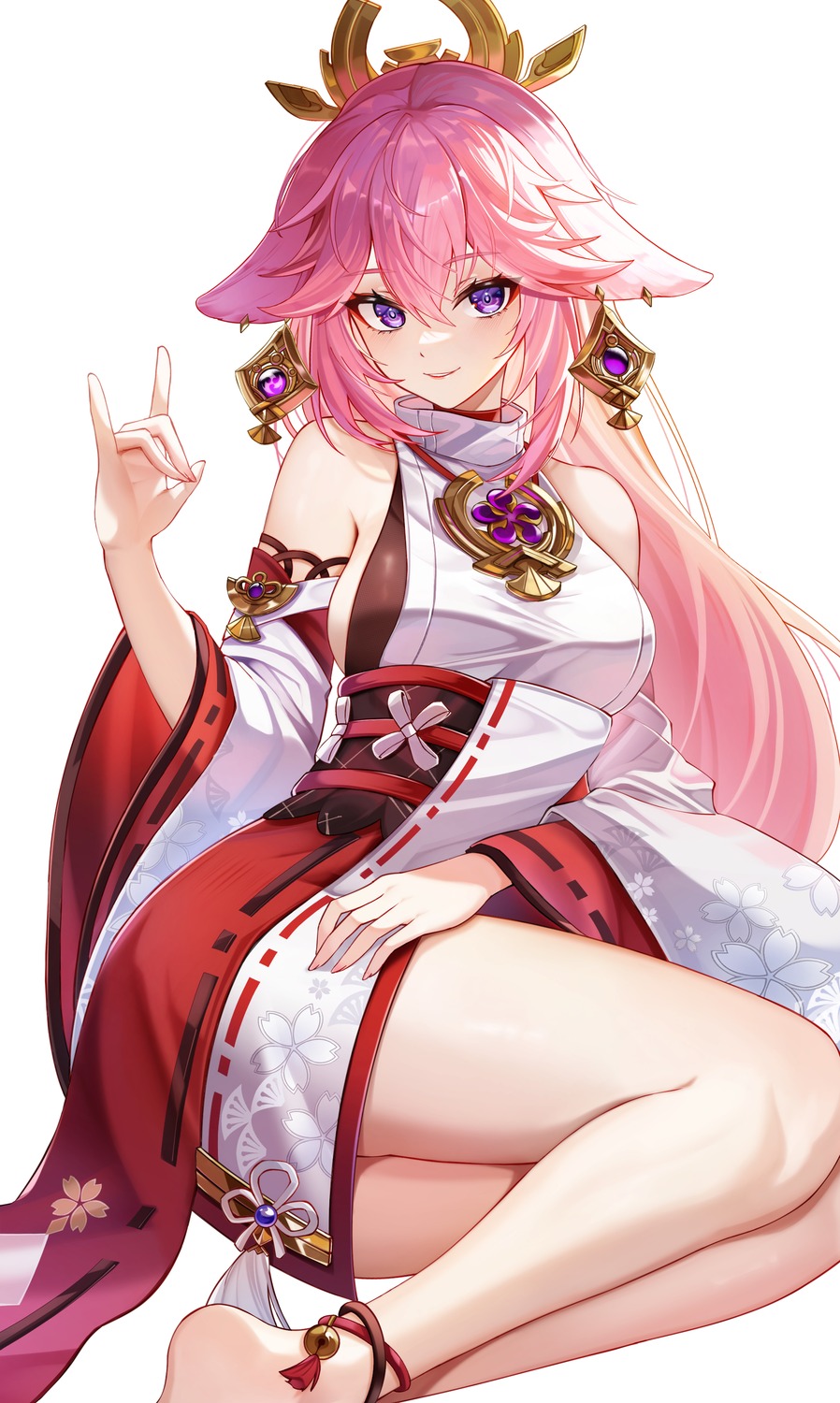chen_ying_(alan-yut), genshin_impact, japanese_clothes, kitsune, yae_miko