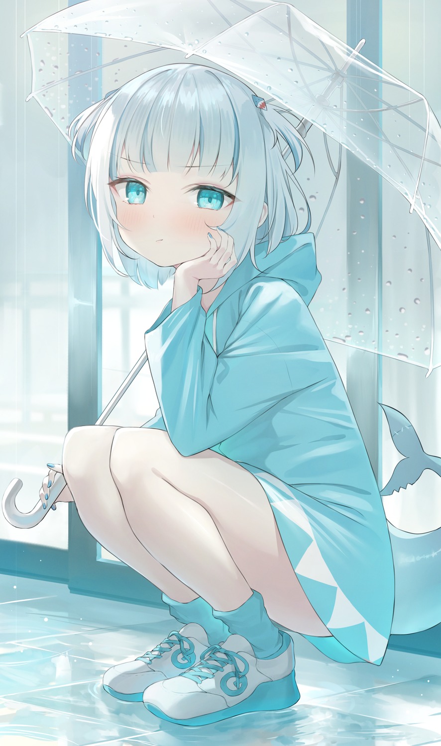 gawr_gura, hololive, hololive_english, tail, takumi11, umbrella