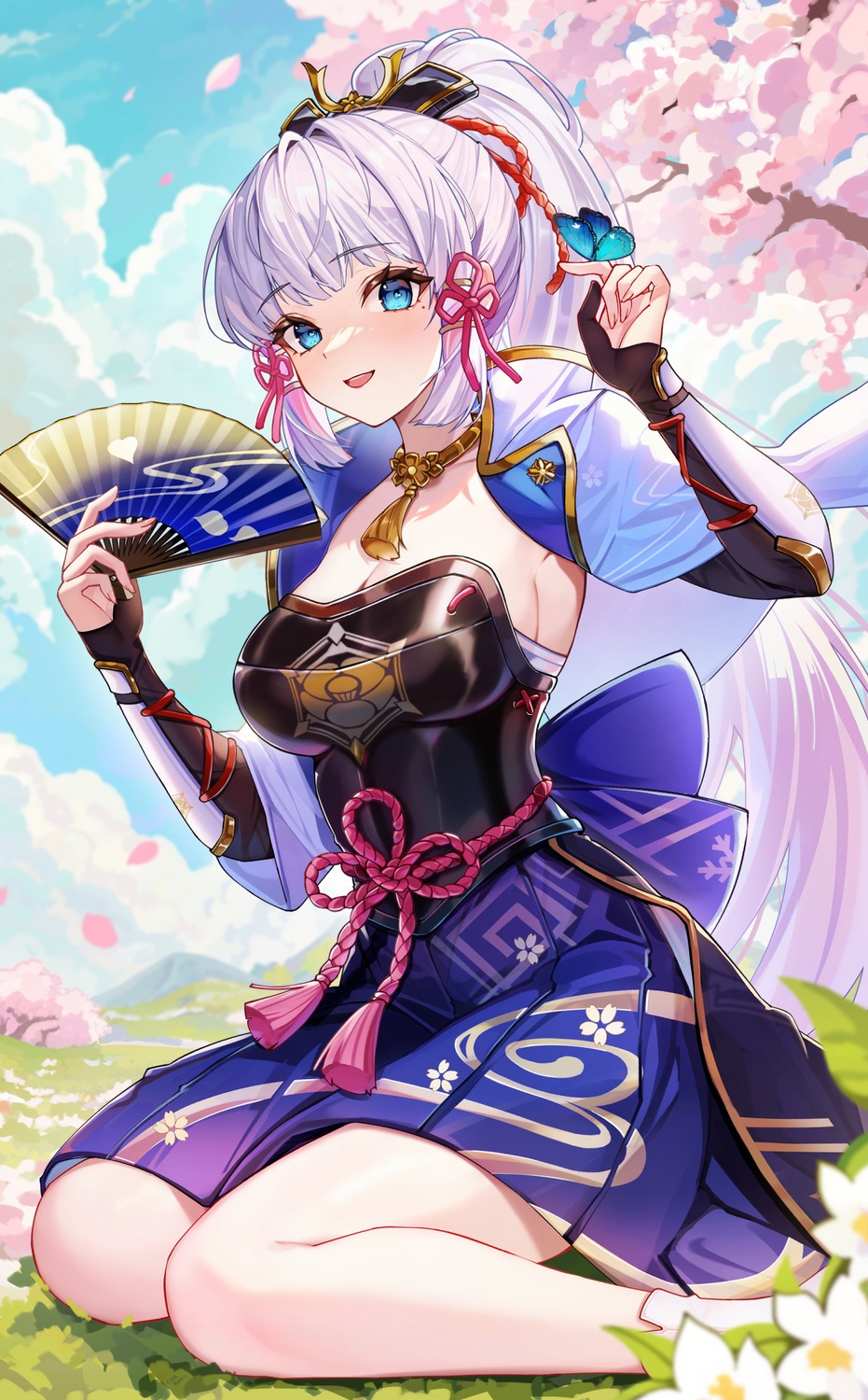 armor, chen_ying_(alan-yut), genshin_impact, japanese_clothes, kamisato_ayaka, sarashi