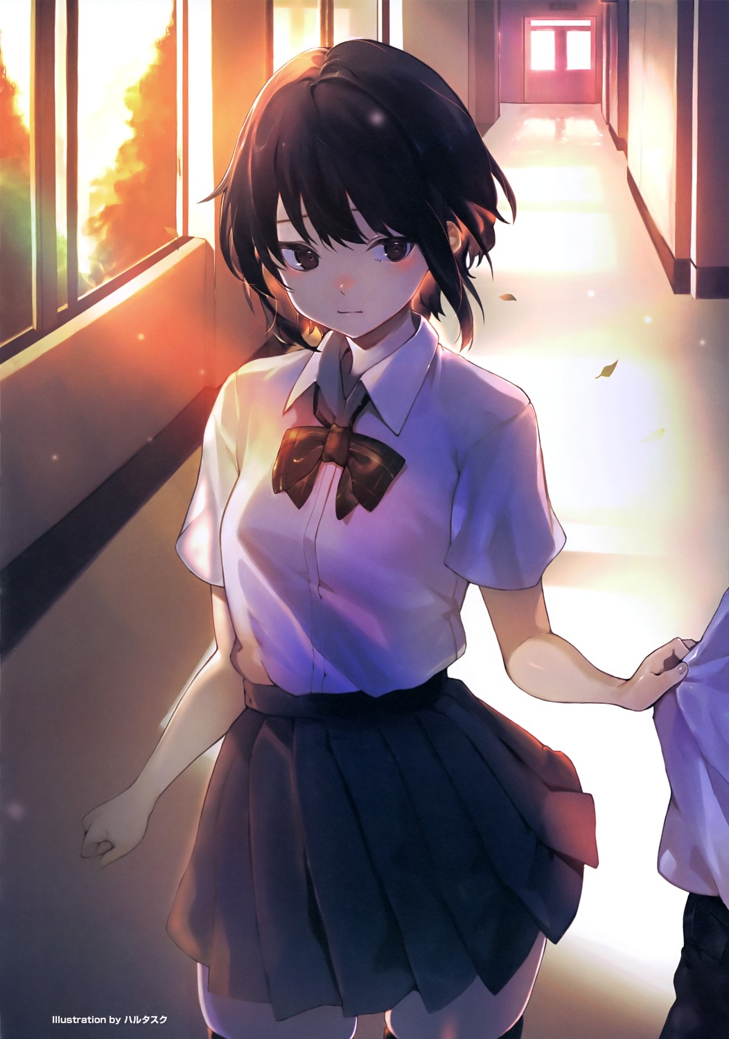 harutask, seifuku, thighhighs