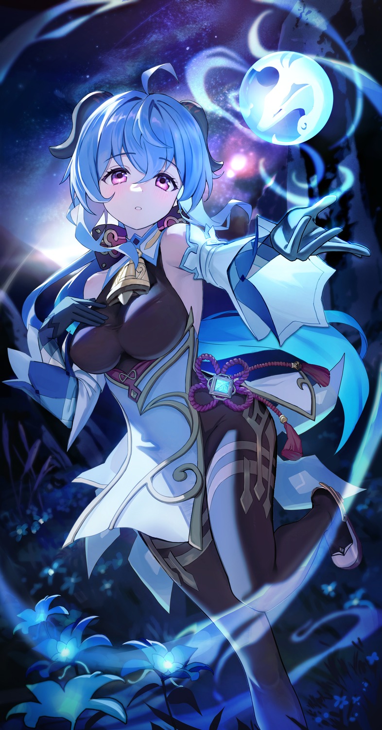 asian_clothes, ganyu, genshin_impact, horns, siole