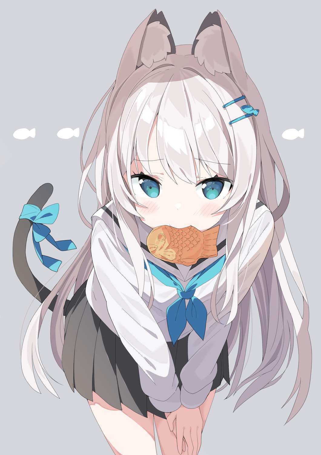 animal_ears, nekomimi, seifuku, tail, tantan_men_(dragon)
