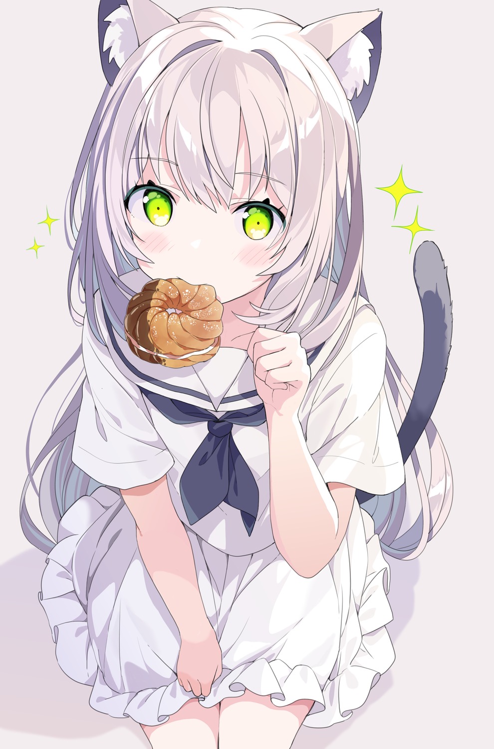 animal_ears, nekomimi, seifuku, tail, tantan_men_(dragon)