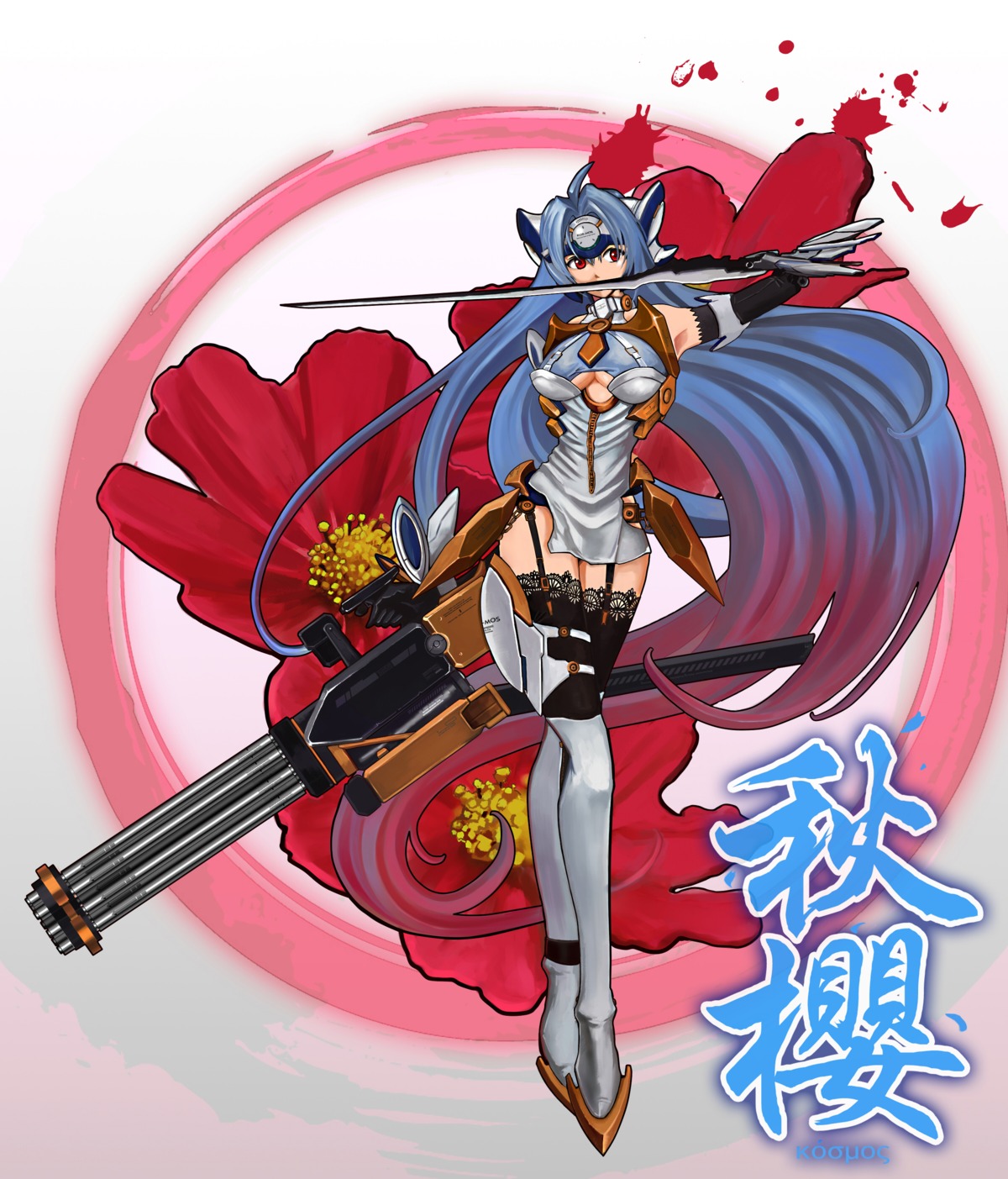 cleavage, kos-mos, thighhighs, tomnic, xenosaga