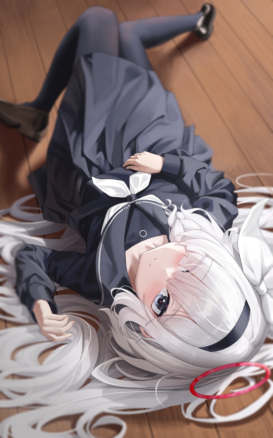 arona_(blue_archive), blue_archive, ctrl+z, halo, pantyhose, plana_(blue_archive), seifuku