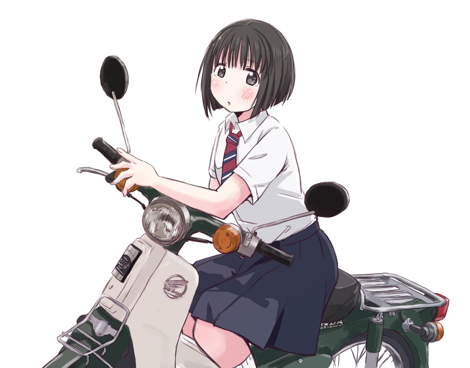 koguma_(super_cub), maruyo, seifuku, sketch, super_cub