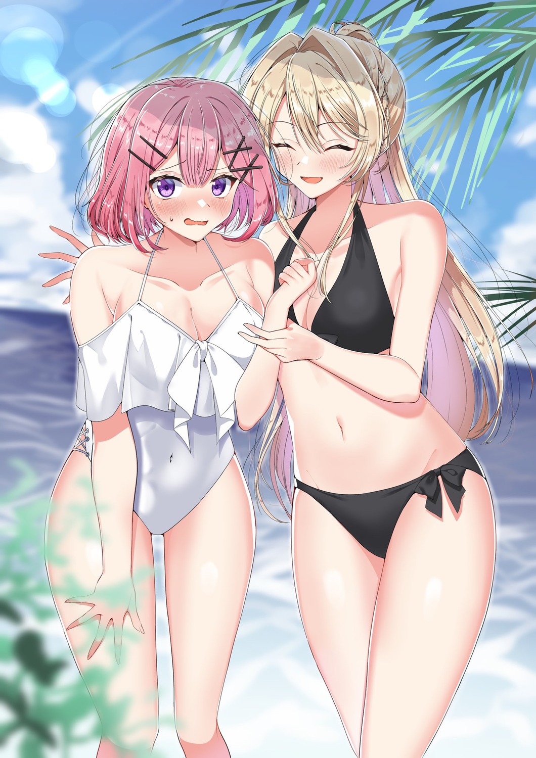 bikini, cleavage, ozawa_sayori, swimsuits, yuri