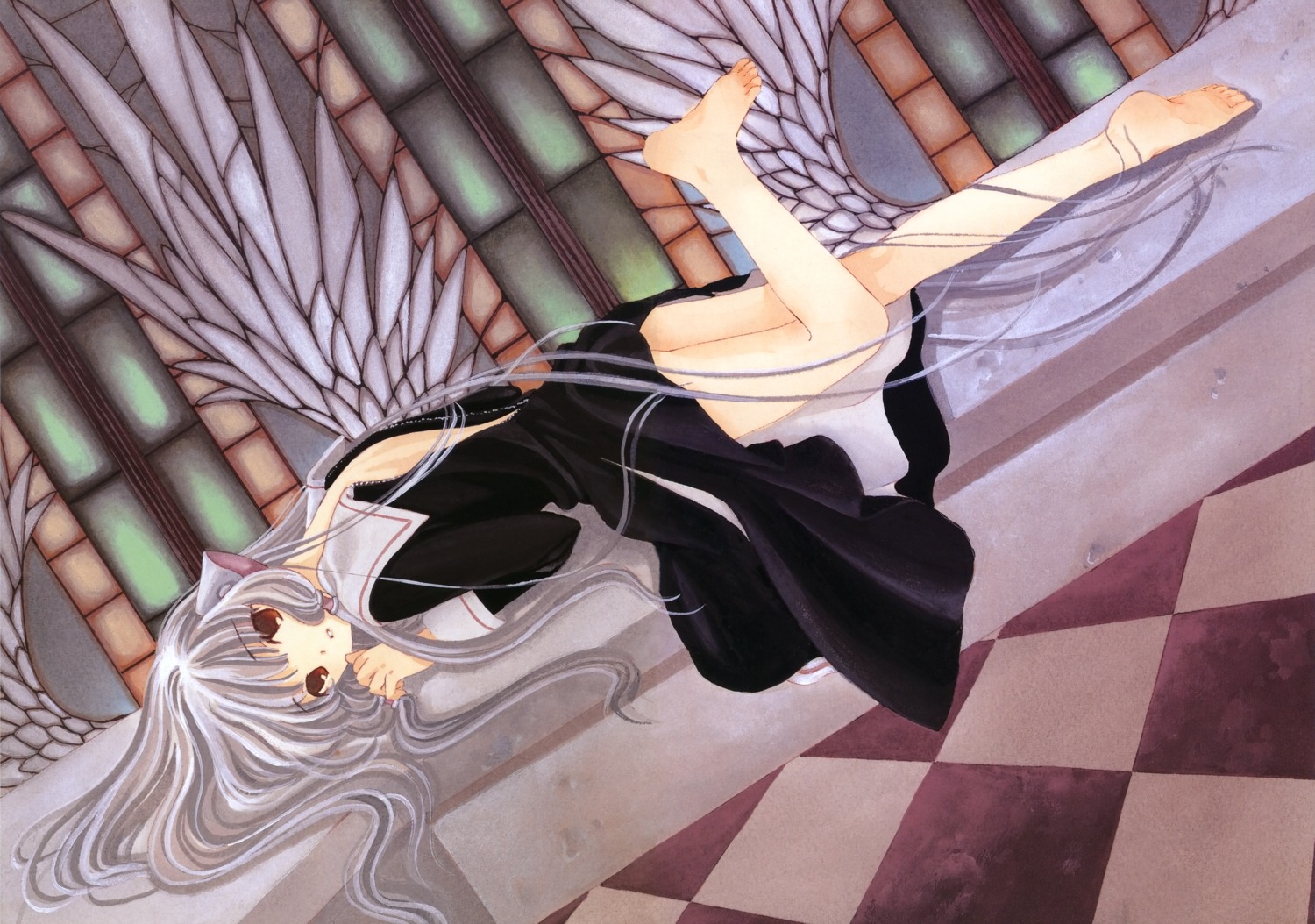 chii, chobits, clamp, dress, feet, fixed, freya, undressing