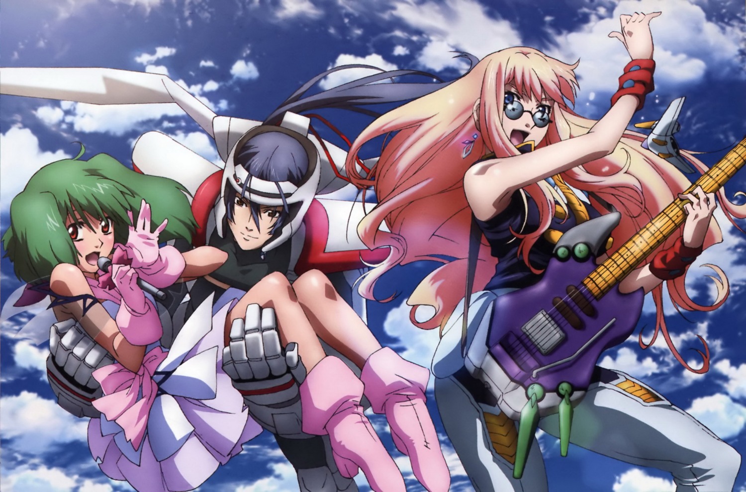 cosplay, detexted, guitar, macross, macross_7, macross_frontier, ranka_lee, saotome_alto