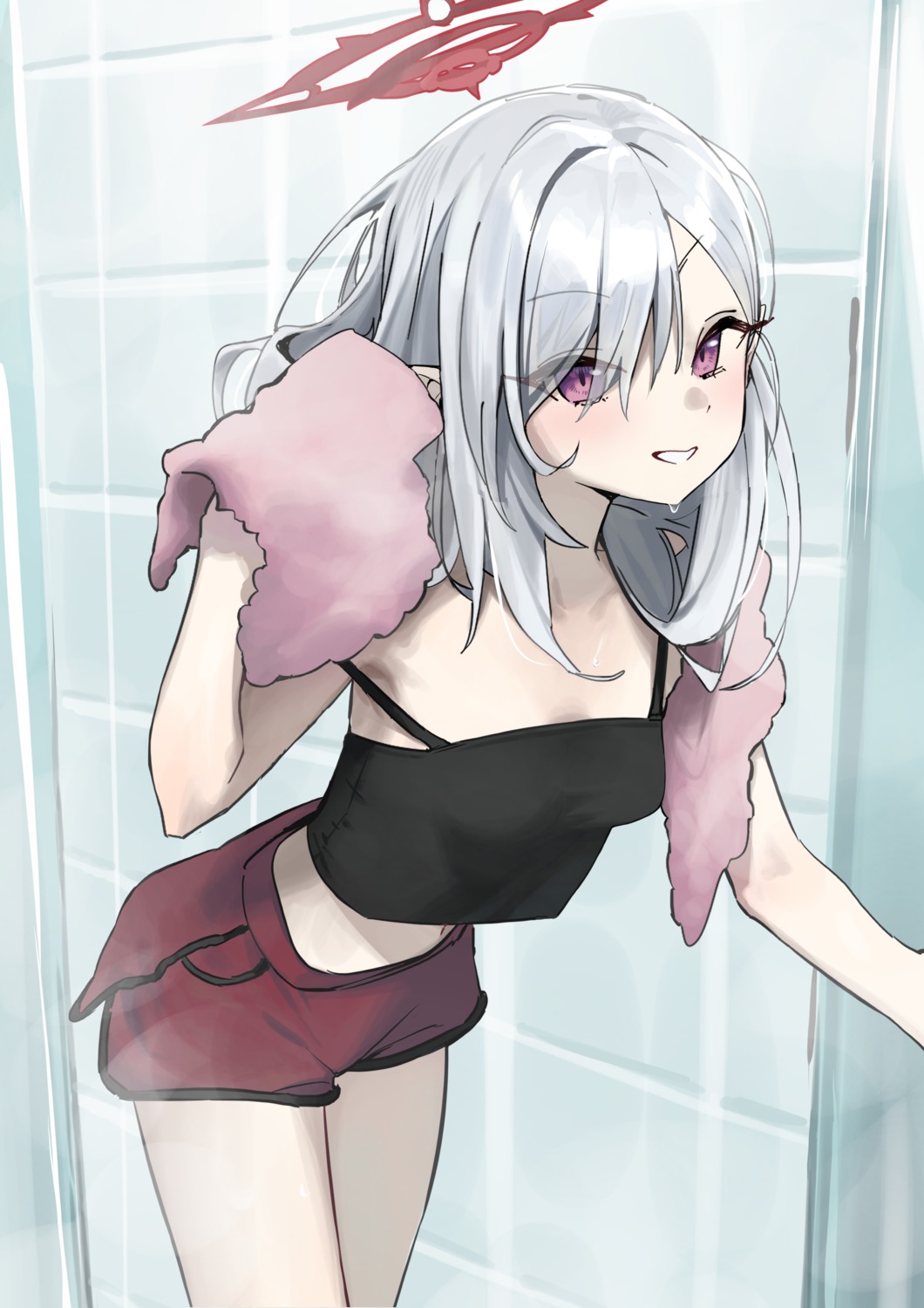 asagi_mutsuki, blue_archive, halo, lingerie, syhan, towel