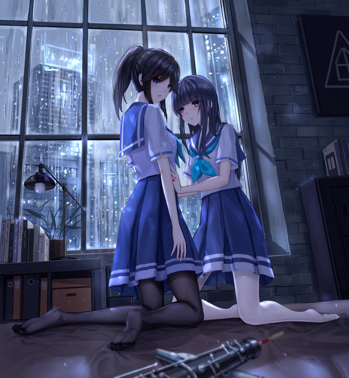 hibike!_euphonium, kasaki_nozomi, liz_to_aoi_tori, pantyhose, seifuku, yoroizuka_mizore, yuri, yuzuriha