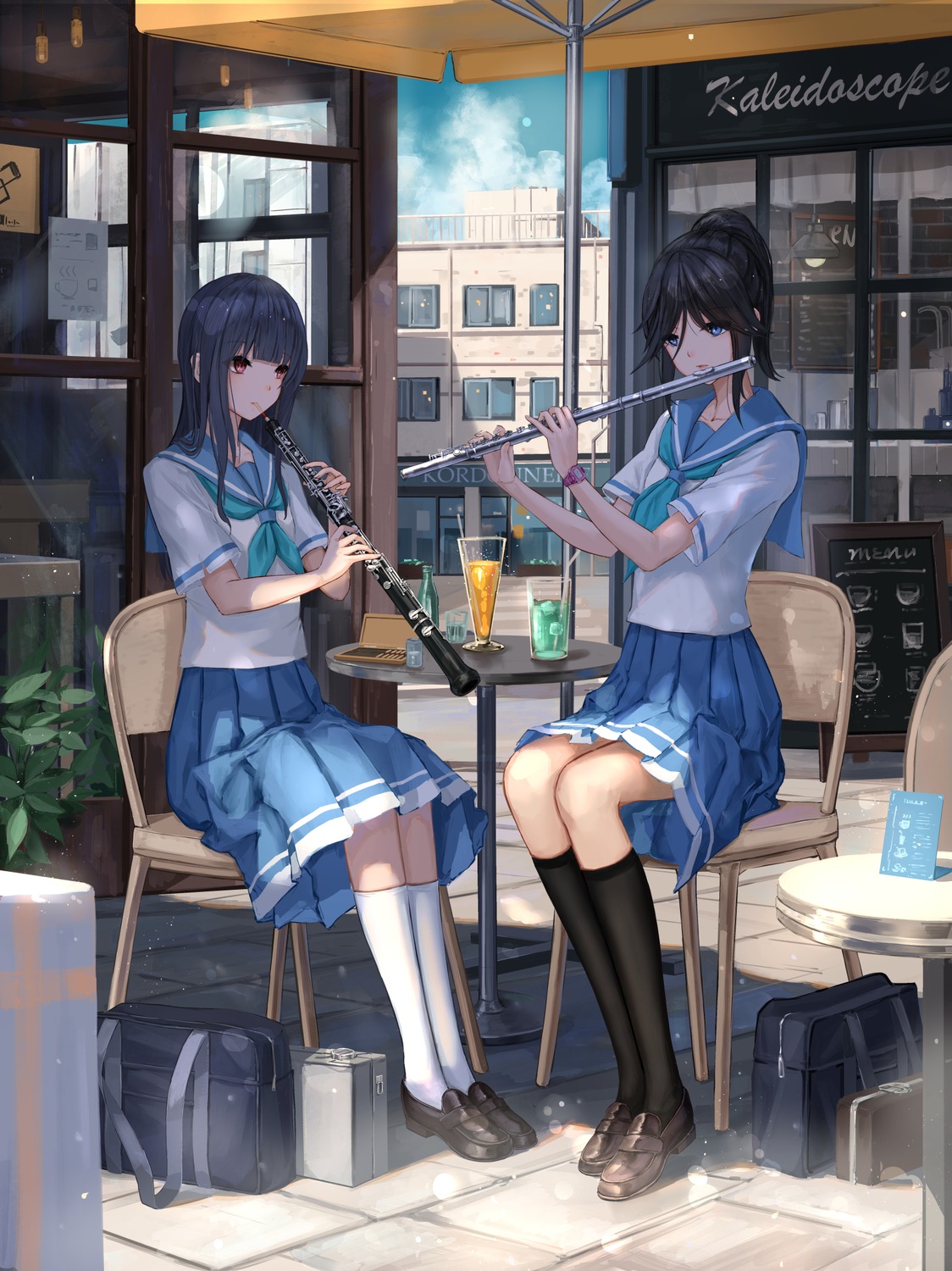 hibike!_euphonium, kasaki_nozomi, liz_to_aoi_tori, seifuku, yoroizuka_mizore, yuzuriha