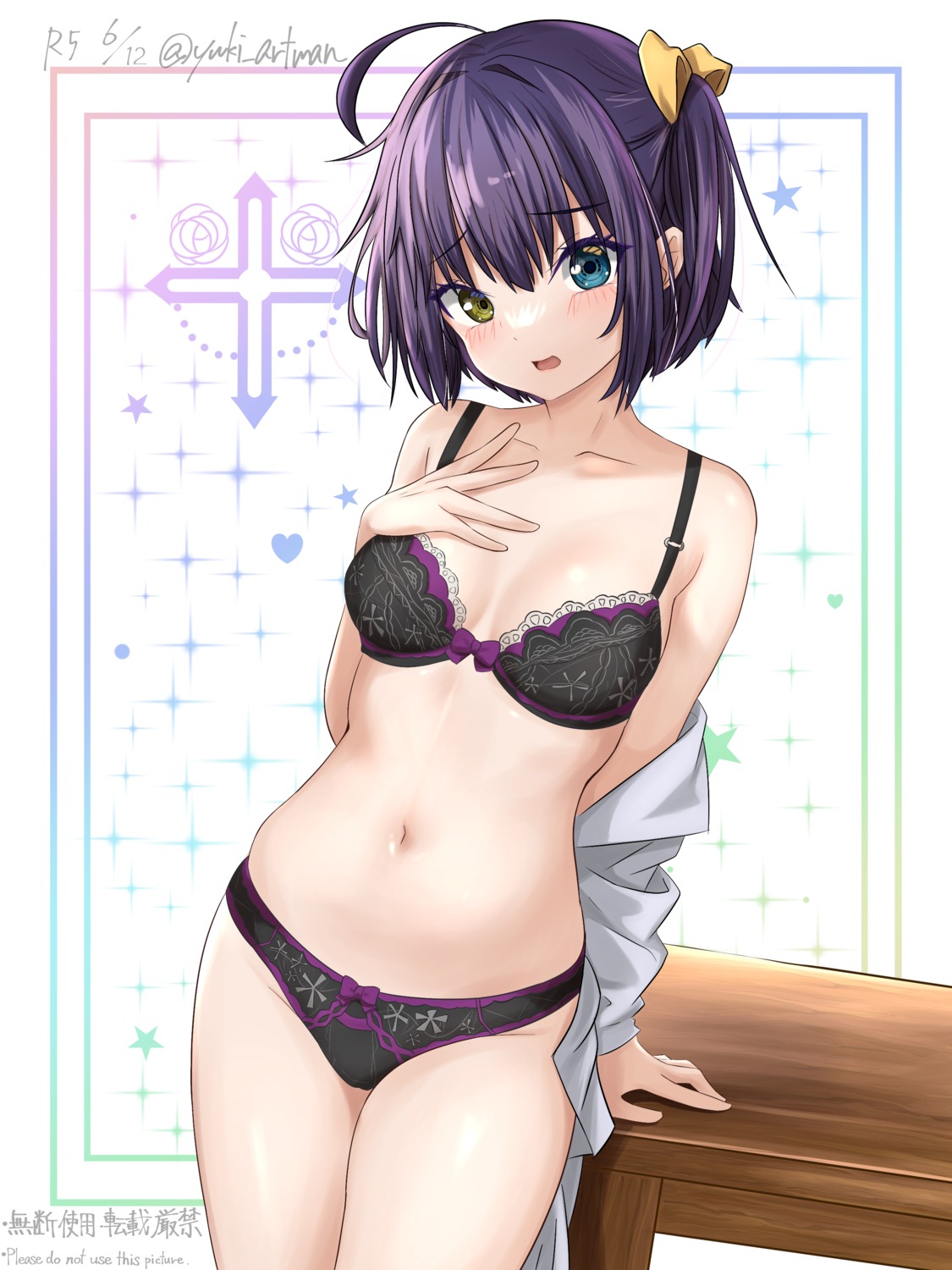 bra, chuunibyou_demo_koi_ga_shitai!, heterochromia, pantsu, takanashi_rikka, yuki_artman