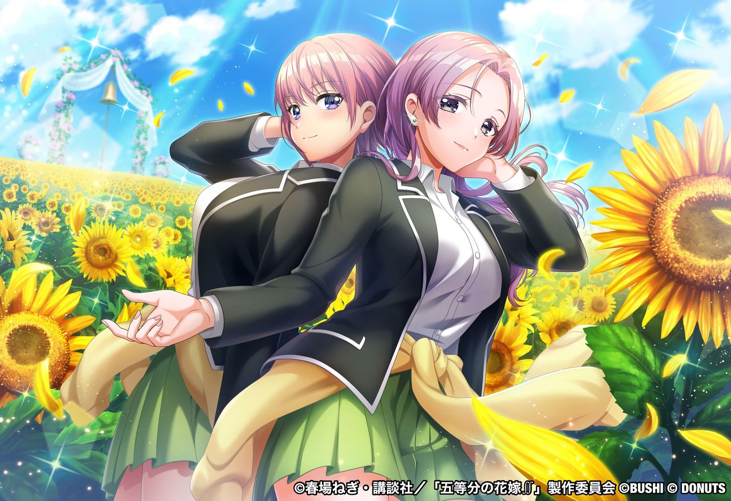 5-toubun_no_hanayome, cosplay, crossover, d4dj, nakano_ichika, seifuku, sweater, tagme, yano_hiiro