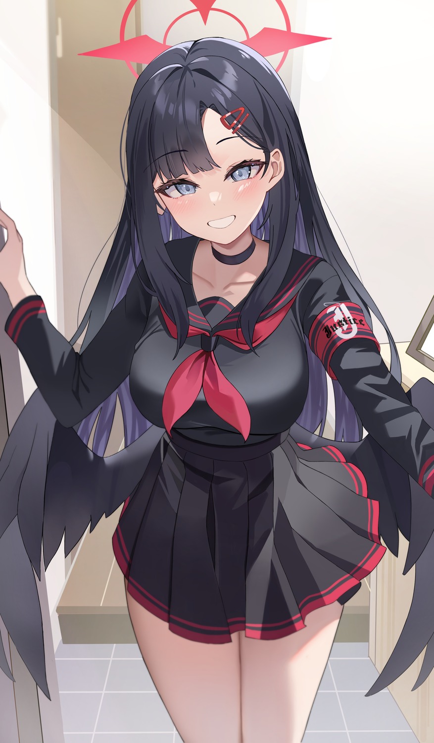 angel, blue_archive, jbell, nakamasa_ichika, seifuku, wings
