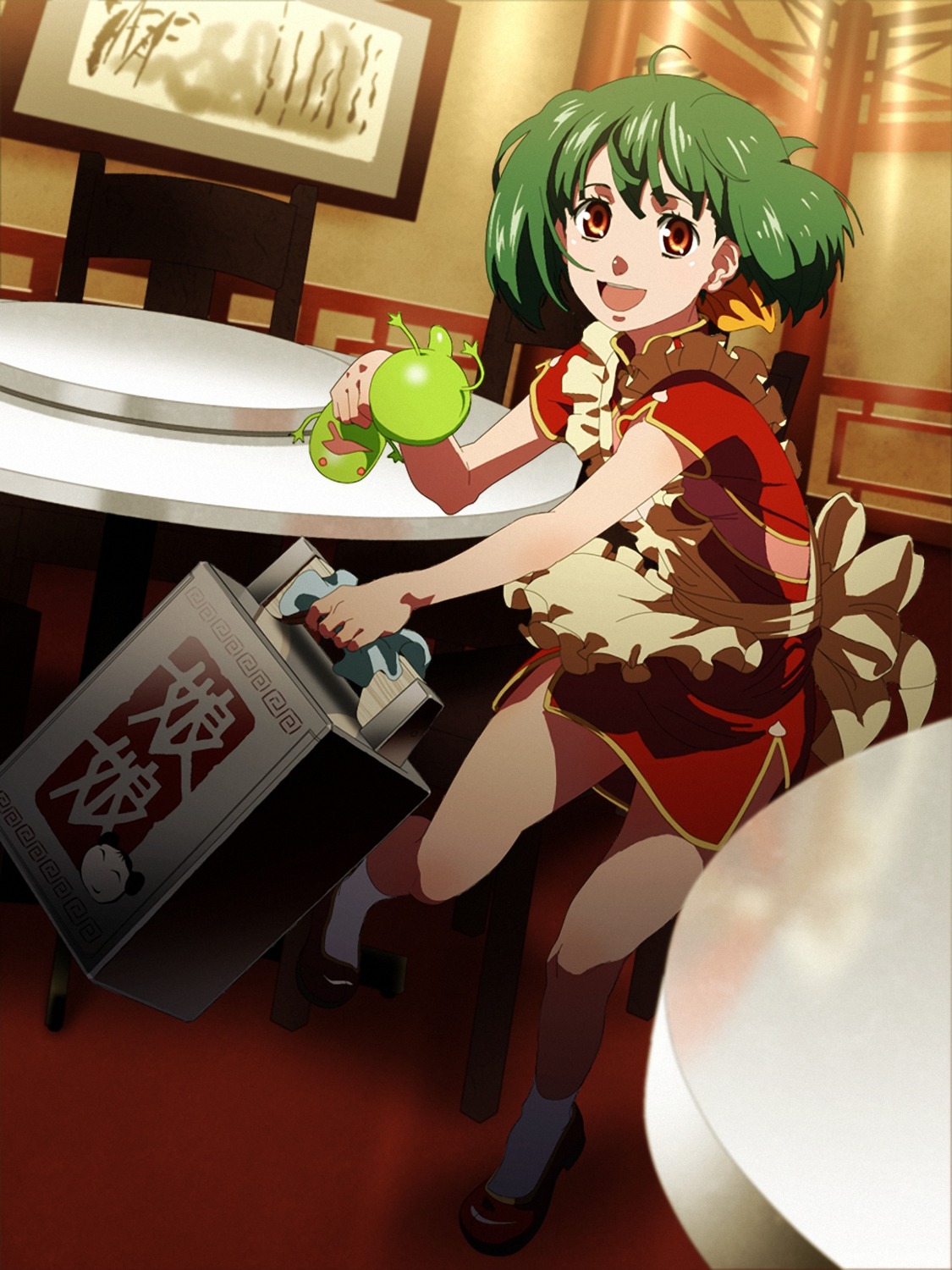 chinadress, dress, macross, macross_frontier, oosanshouuo-san, ranka_lee, waitress