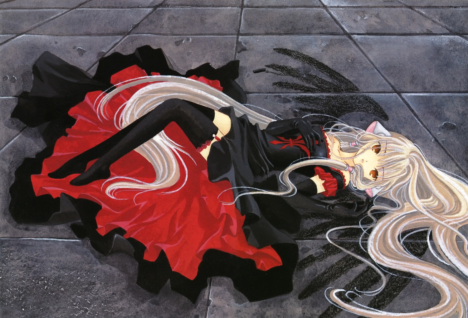 chobits, clamp, dress, fixed, freya, stockings, thighhighs