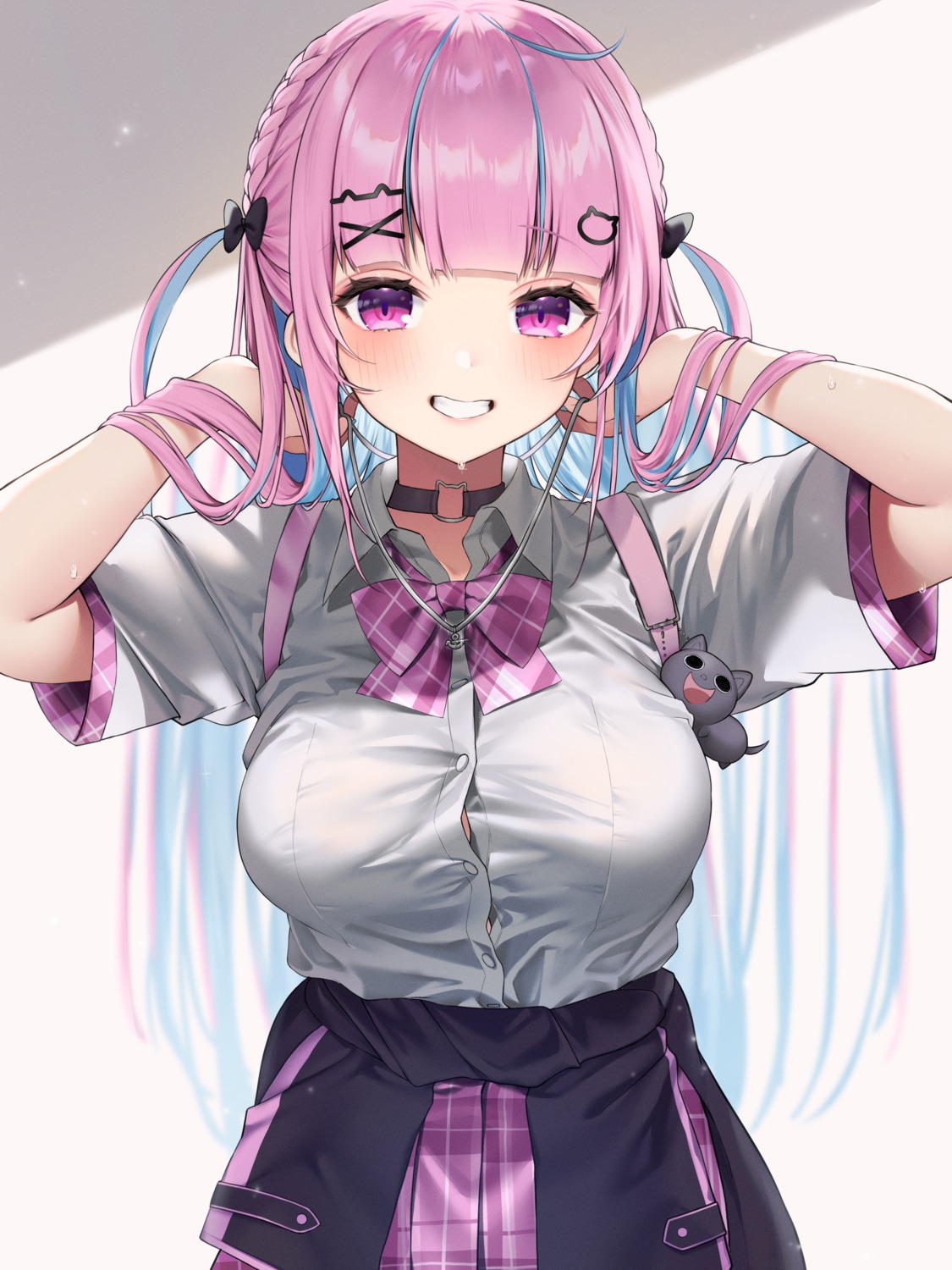 buta_tamako, hololive, minato_aqua, seifuku