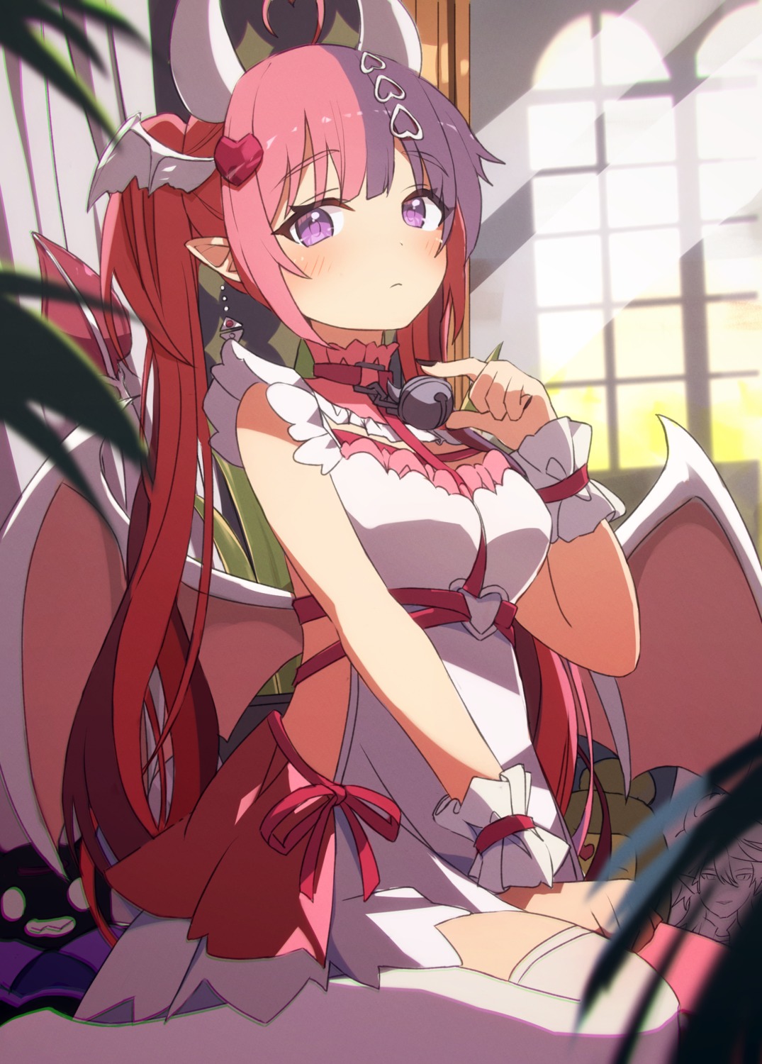 devil, horns, ironmouse, pointy_ears, remini, tail, thighhighs, vshojo